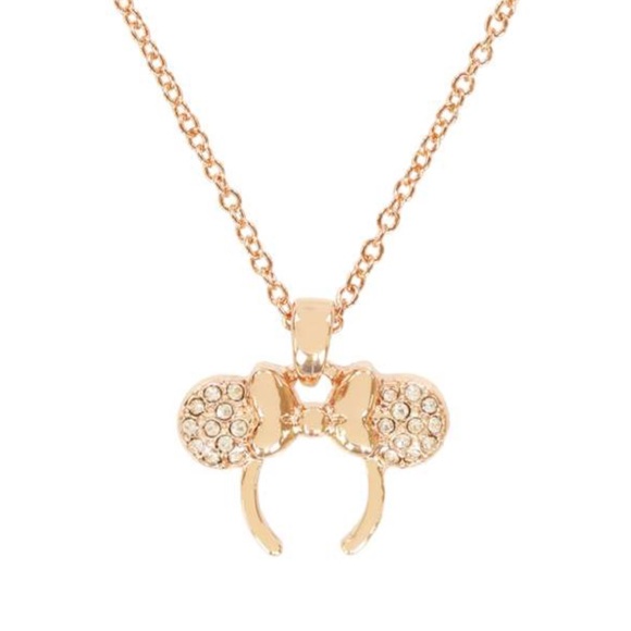 Disney Jewelry - Disney Parks Rose Gold Ears Necklace Rebecca Hook Jewelry Minnie Mouse Bow